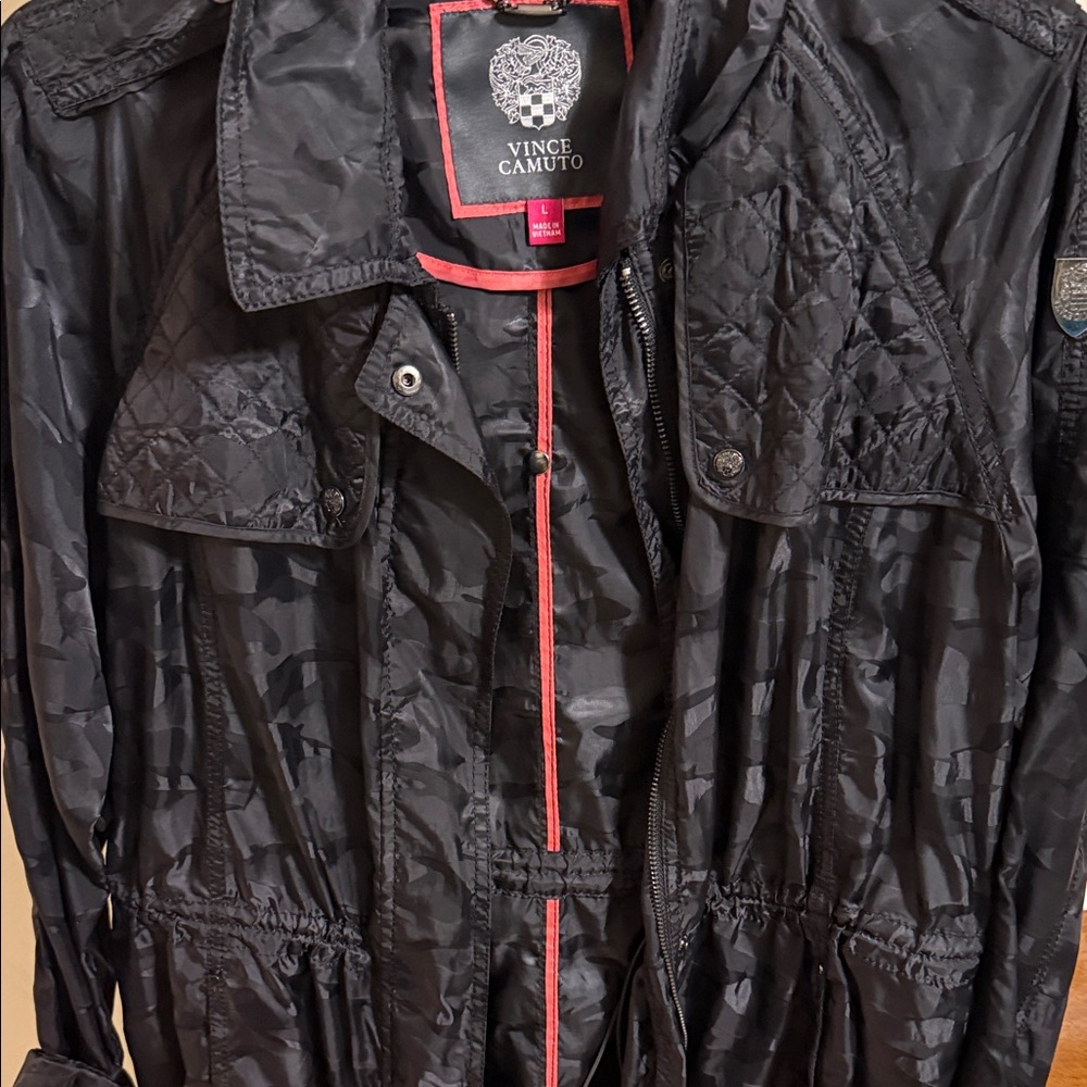 Vince Camuto Black Utility Jacket waterproof